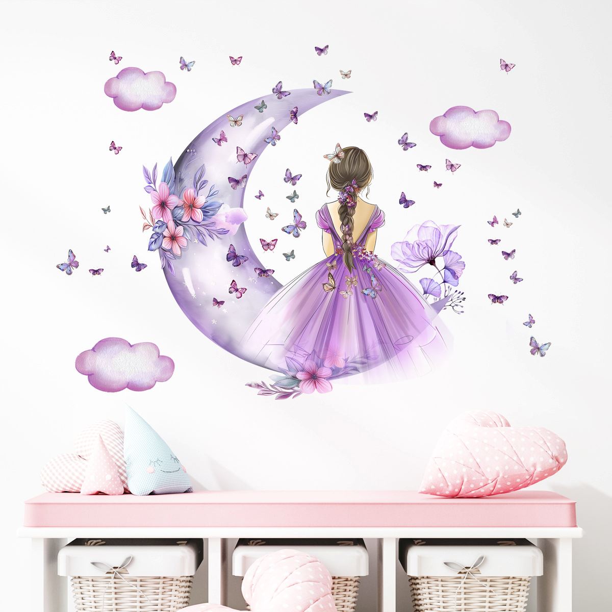 Décoration Murale - PrincesseSticker™ - Lune Mauve