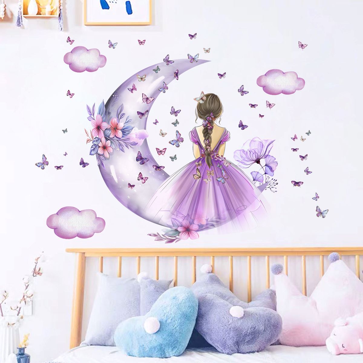Décoration Murale - PrincesseSticker™ - Lune Mauve