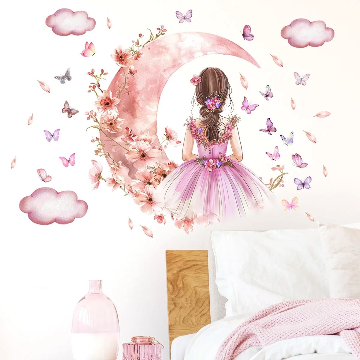 Décoration Murale - PrincesseSticker™ - Lune Rose