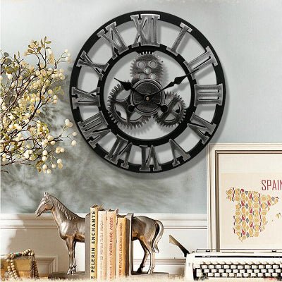 Horloge Murale - RetroWallClock™ - Argent Romain