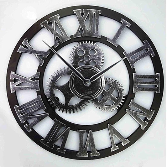 Horloge Murale - RetroWallClock™ - Argent Romain