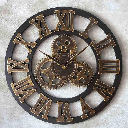 Horloge Murale - RetroWallClock™ - Bronze Romain