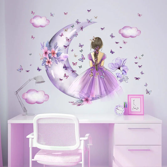 Décoration Murale - PrincesseSticker™ - Lune Mauve