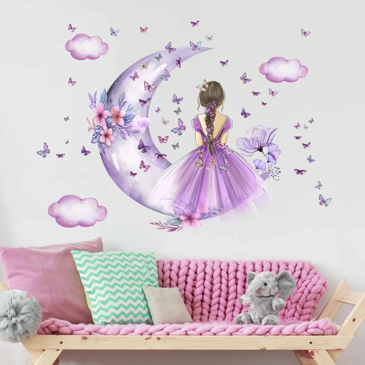 Décoration Murale - PrincesseSticker™ - Lune Mauve