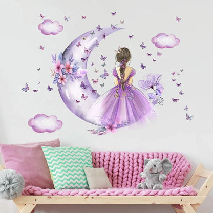 Décoration Murale - PrincesseSticker™ - Lune Mauve