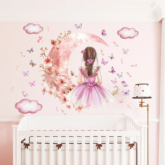 Décoration Murale - PrincesseSticker™ - Lune Rose