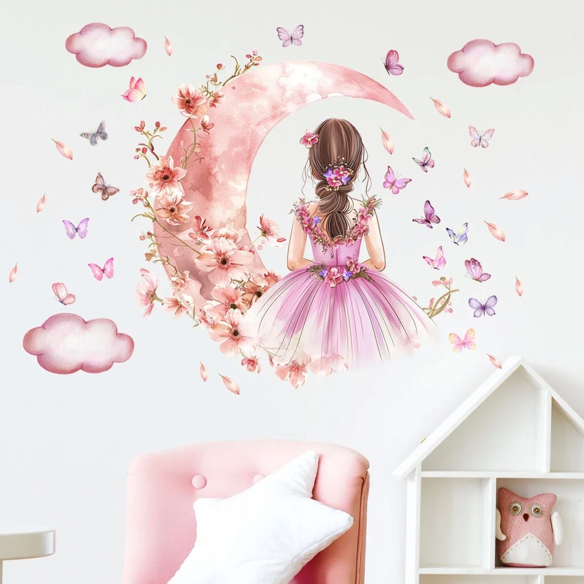 Décoration Murale - PrincesseSticker™ - Lune Rose