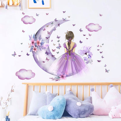 Décoration Murale - PrincesseSticker™ - Lune Mauve